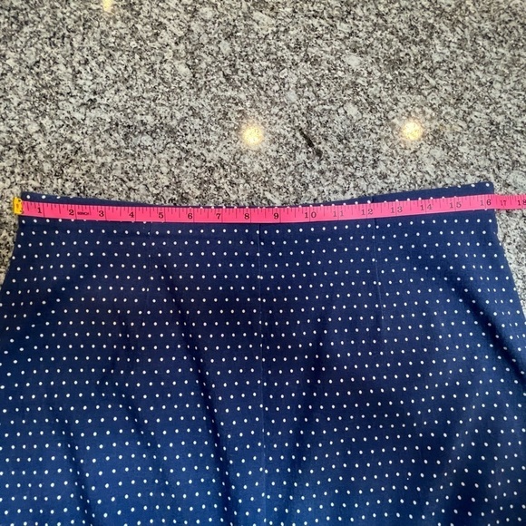 New York Clothing Company pull on Pencil Skirt Blue White polkadots Sz large - Picture 7 of 11